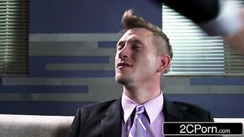 Sexy Psychologist Peta Jensen Deepthroats Her Patient's Cock for Therapy