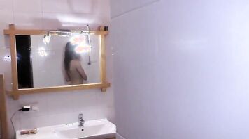 Fit stepsister ass to mouth deepthroat fucked in the bathroom