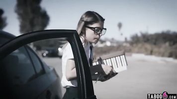 Nerdy teen takes r. on two bullies making them DP her