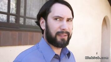 Dude ties up and anal fucks big ass neighbor