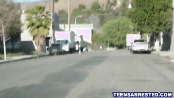 Hot teens fuck sleazy cop to get out of trouble