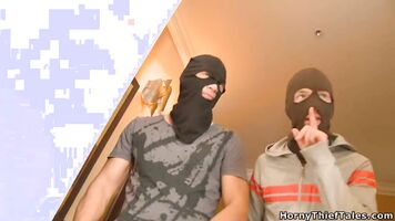 The amateur milf was raped by the thirsty thief in a homemade porn movie of rough sex and violent sexual acts.