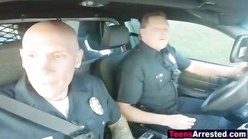 Hot teen fucked rough in front of her lesbian lover by corrupt cop