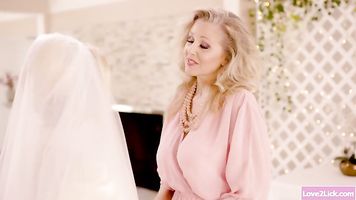 Milf licks stepdaughter before wedding