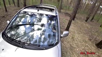 Public outdoor fuck  for fit teen in the forest. Mia Bandini.