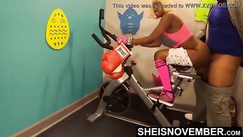 HD Msnovember ViolentAnal Public Sodomy On Gym Bike, Black Butt Fuck Anal Sex By Dads Friend, Point Of View Smashing Her Sphincter Screaming In Pain With Shorts Down On Sheisnovember