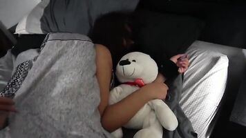 pervy brother touches his gorgeous stepsister while she s.