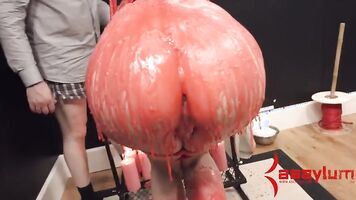 Redhead babe hot wax bondage