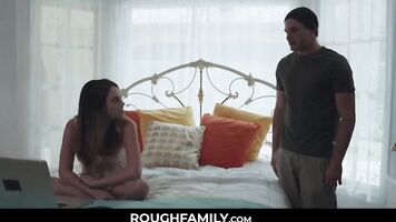 Brother and Sister Fuck Better on The Family Bed - RoughFamily.com